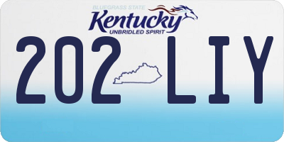 KY license plate 202LIY