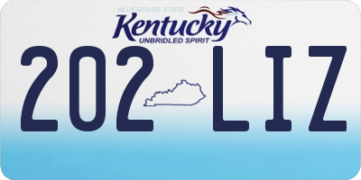 KY license plate 202LIZ