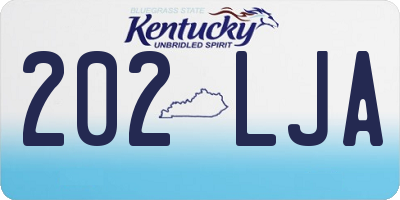KY license plate 202LJA