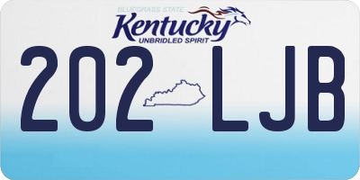 KY license plate 202LJB