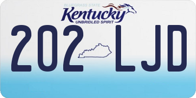 KY license plate 202LJD