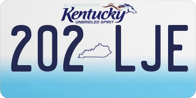 KY license plate 202LJE
