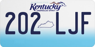 KY license plate 202LJF
