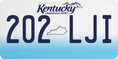 KY license plate 202LJI