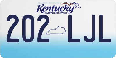 KY license plate 202LJL
