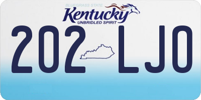 KY license plate 202LJO