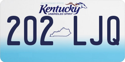 KY license plate 202LJQ