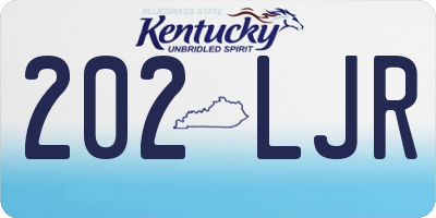 KY license plate 202LJR