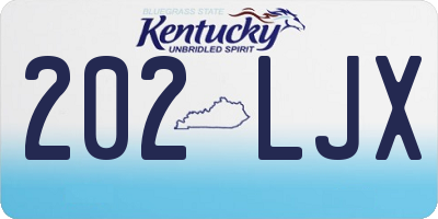 KY license plate 202LJX