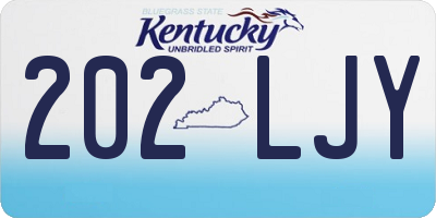 KY license plate 202LJY