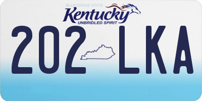 KY license plate 202LKA