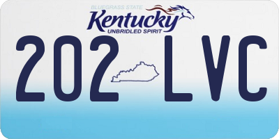 KY license plate 202LVC