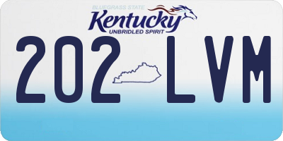 KY license plate 202LVM
