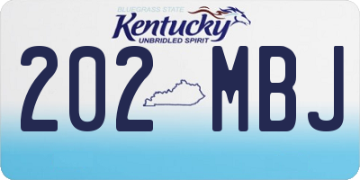 KY license plate 202MBJ