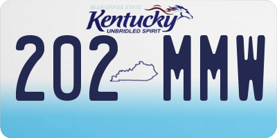 KY license plate 202MMW