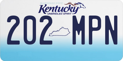 KY license plate 202MPN