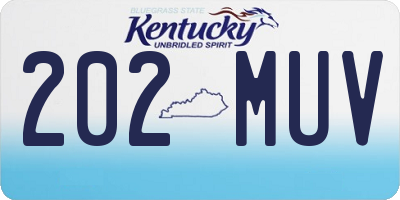 KY license plate 202MUV