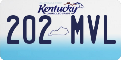 KY license plate 202MVL