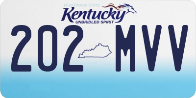 KY license plate 202MVV
