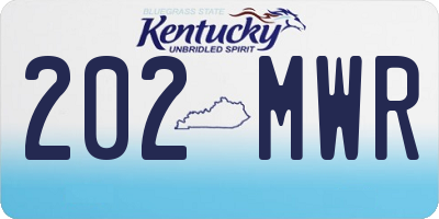KY license plate 202MWR
