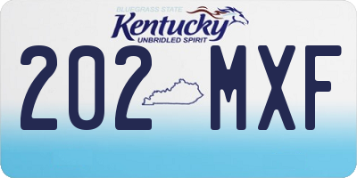 KY license plate 202MXF