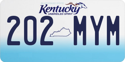 KY license plate 202MYM