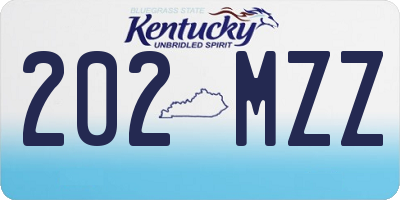 KY license plate 202MZZ