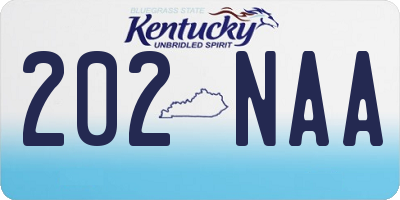 KY license plate 202NAA