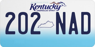 KY license plate 202NAD