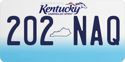 KY license plate 202NAQ