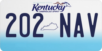KY license plate 202NAV
