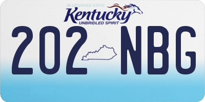 KY license plate 202NBG