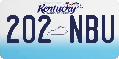 KY license plate 202NBU