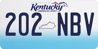KY license plate 202NBV