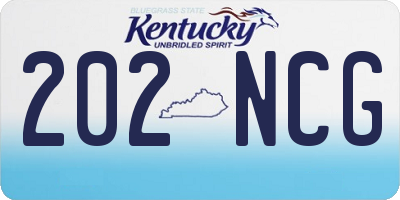 KY license plate 202NCG