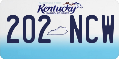 KY license plate 202NCW