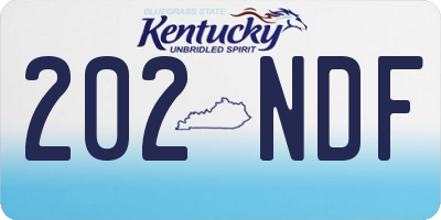 KY license plate 202NDF