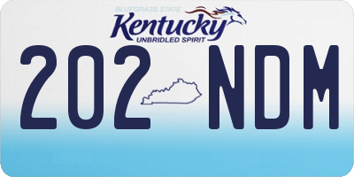KY license plate 202NDM