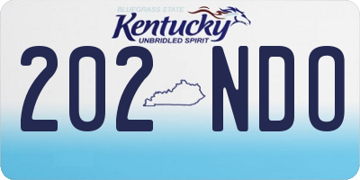 KY license plate 202NDO
