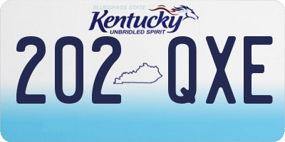 KY license plate 202QXE