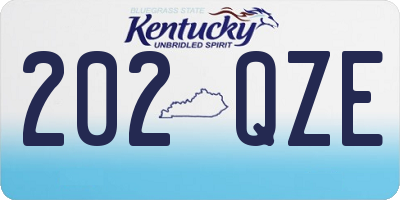 KY license plate 202QZE