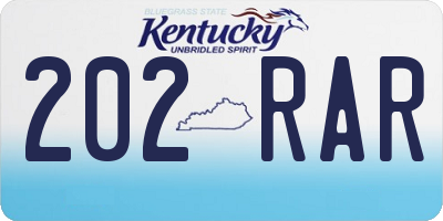 KY license plate 202RAR