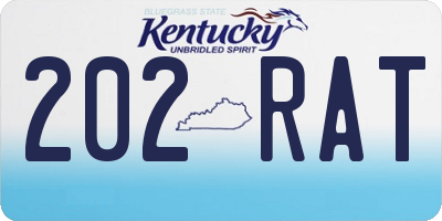 KY license plate 202RAT