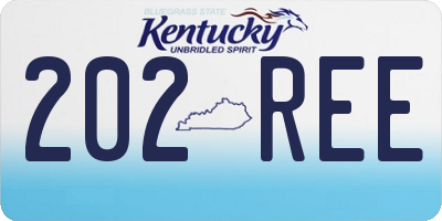 KY license plate 202REE