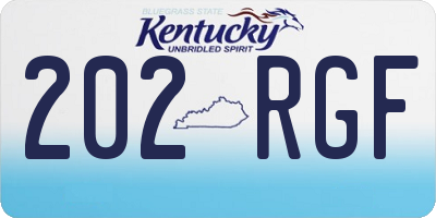 KY license plate 202RGF