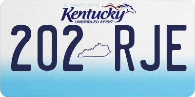 KY license plate 202RJE