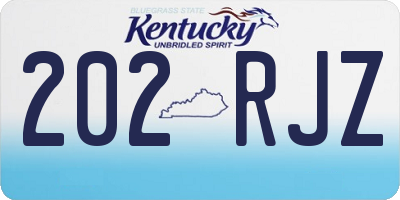 KY license plate 202RJZ