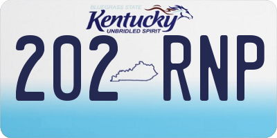 KY license plate 202RNP