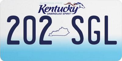 KY license plate 202SGL