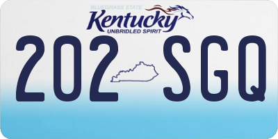 KY license plate 202SGQ